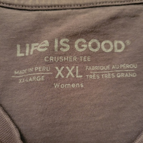 Life is Good XXL Crusher Tee Sunflower Water Droplets Gray V Neck Summer Travel - Picture 4 of 6